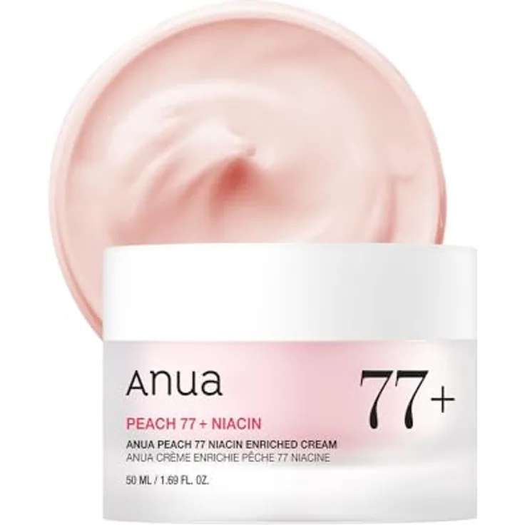 Anua Peach 77% Niacin Enriched Cream, erneuernde und feuchtigkeitsspendende Gesichtscreme, 50 ml, für trockene Haut