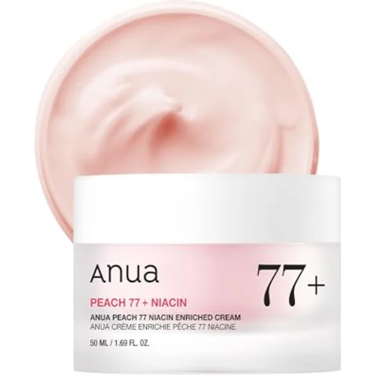 Anua Peach 77% Niacin Enriched Cream, erneuernde und feuchtigkeitsspendende Gesichtscreme, 50 ml, für trockene Haut – Bild 1