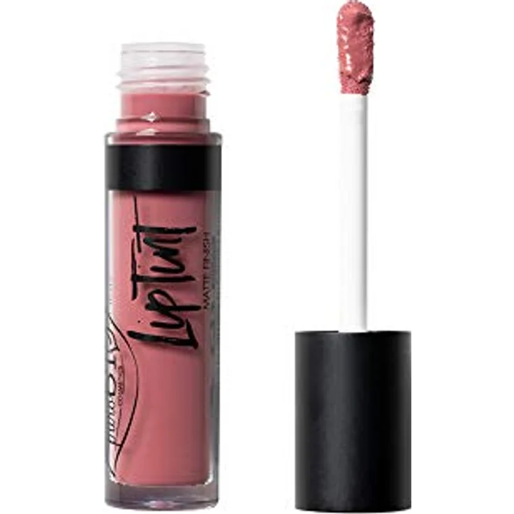 puroBIO Cosmetics Lip Tint, flüssiger Lippenstift mit mattierendem Finish, Farbton 04 Cold Pink, 4,8 ml – Bild 2