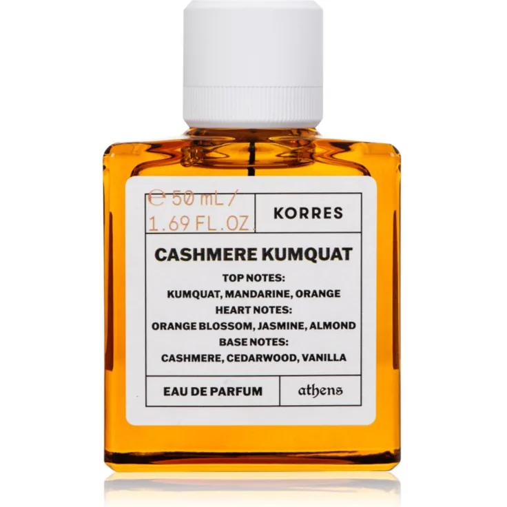 Korres Cashmere Kumquat EDP für Damen, 50 ml, blumig-süßer Duft mit ho Holz- und Zitrusnoten, 84% natürliche Inhaltsstoffe