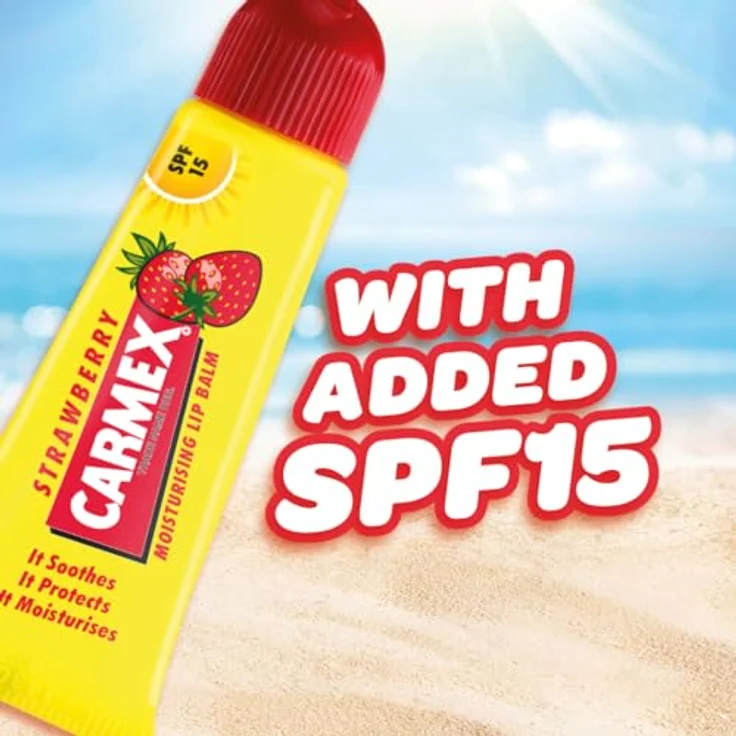 Carmex Strawberry Lindernder Lippenbalsam In Der Tube Mit Erdbeeraroma Spf15 10 g Für Frauen – Bild 4
