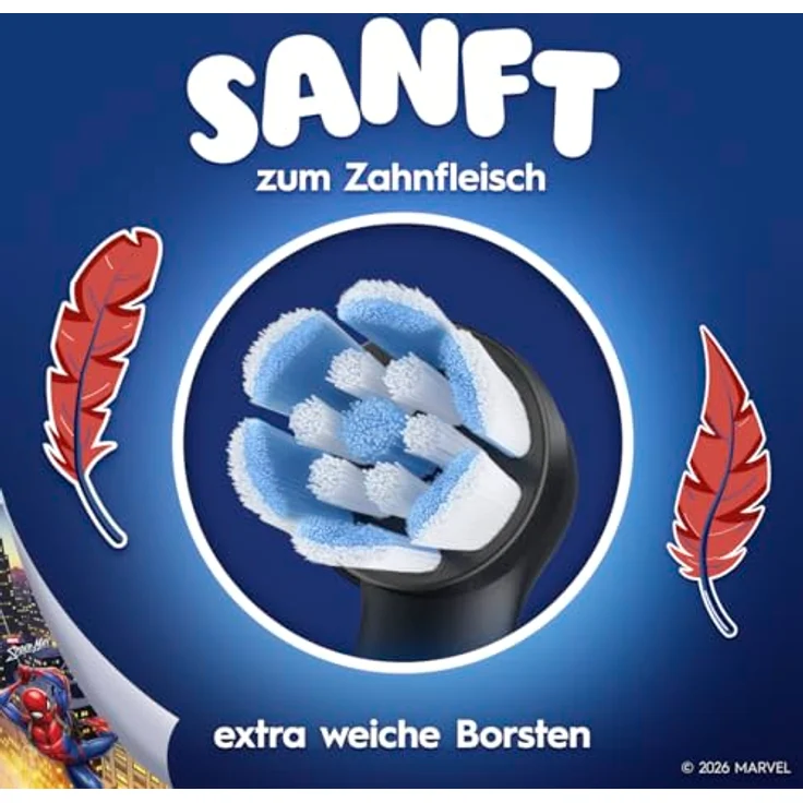 Oral-B iO Kids 6+ Marvel Spiderman Aufsteckbürsten, 2 Stück, extra weich für sanfte Pflege von Zähnen und Zahnfleisch – Bild 4
