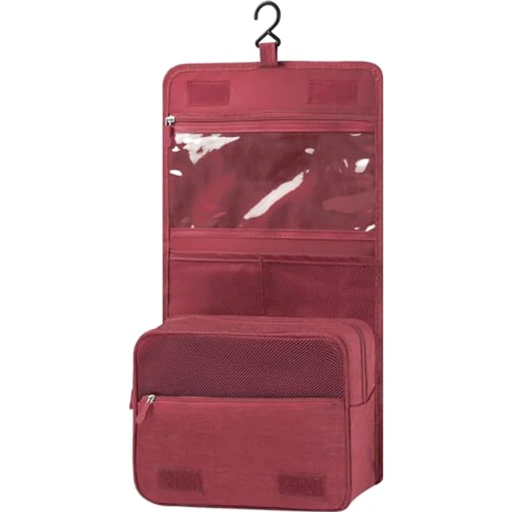 AiQInu Kulturbeutel zum Aufhängen, Unisex Faltbare Waschtasche mit 10 Fächern, Wasserdicht, 24x20x10 cm, für Damen und Herren – Bild 1