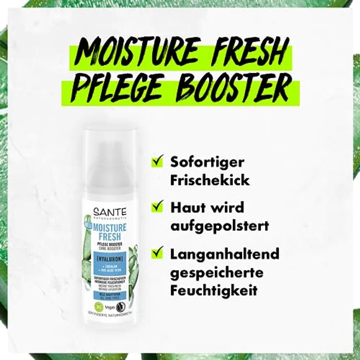 SANTE Moisture Fresh Pflege Booster Bio, 50ml, intensiver Feuchtigkeitsspender für strahlend gepflegte Haut – Bild 3