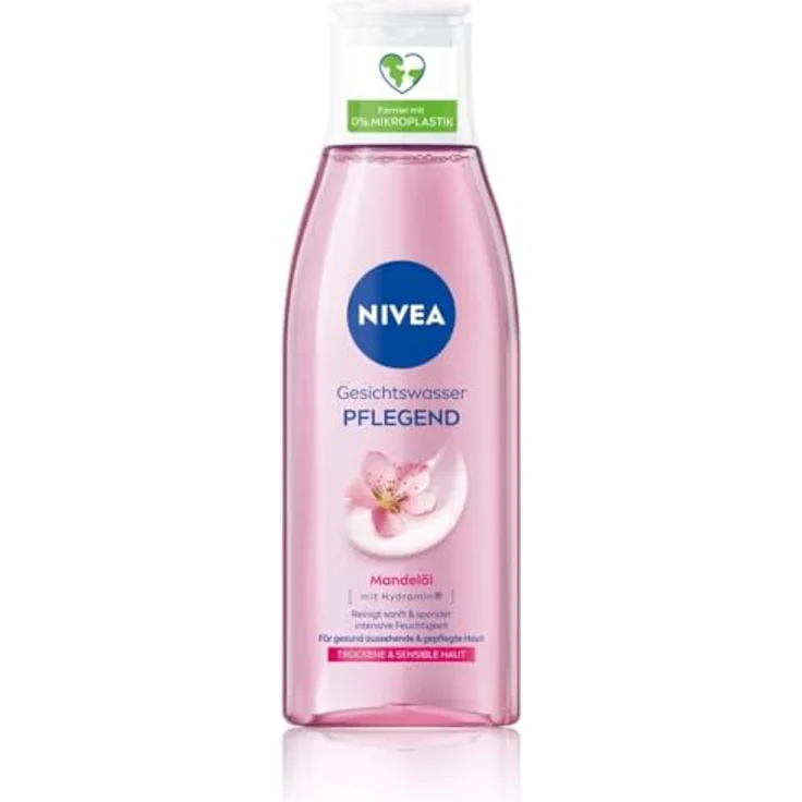 NIVEA Pflegendes Gesichtswasser für trockene und sensible Haut mit Mandelöl,  veganer Toner, spendet intensive Feuchtigkeit (200 ml) – Bild 1