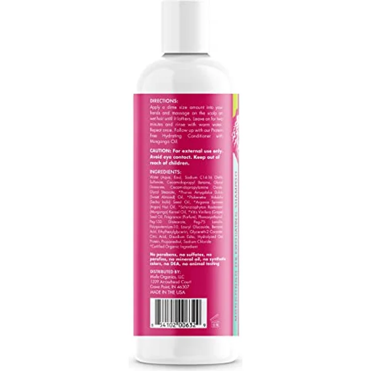 Mielle Mongongo Oil Peeling Shampoo, feuchtigkeitsspendendes Reinigungsshampoo ohne Parabene, 240ml – Bild 2