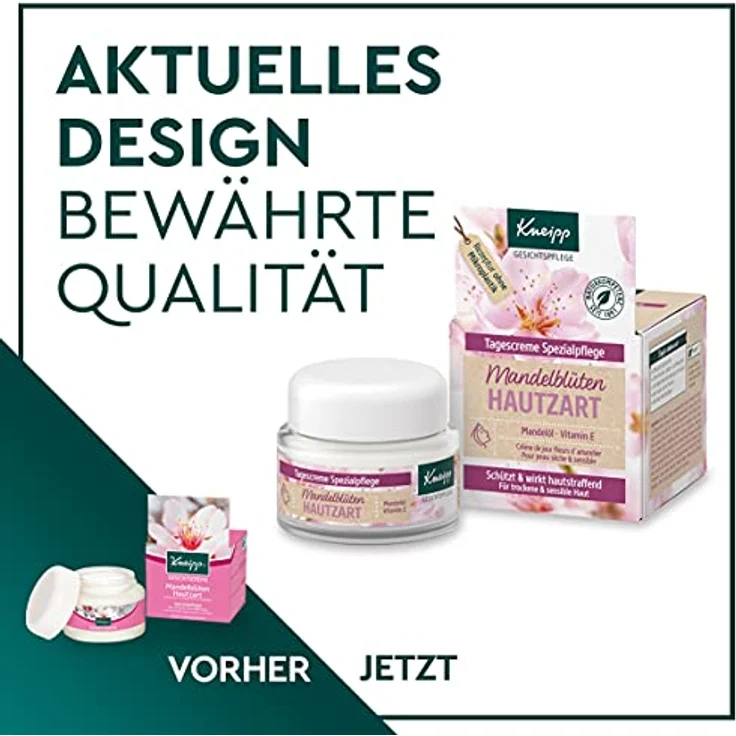 Kneipp Gesichtscreme Mandelblüten Hautzart - nährende Creme mit reichhaltiger Sheabutter, Mandelöl & Vitamin E - natürlicher Pflegeöl-Komplex - für trockene & sensible Haut - 50ml – Bild 2