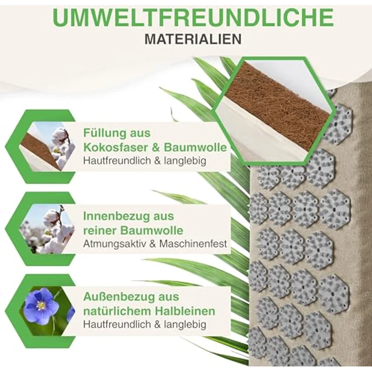 BACKLAxx® Massagegerät Akupressur Lendengürtel, Umweltfreundliches Halbleinen, 100% reine Kokosfasern, Intensitätsregulierung, blau – Bild 5