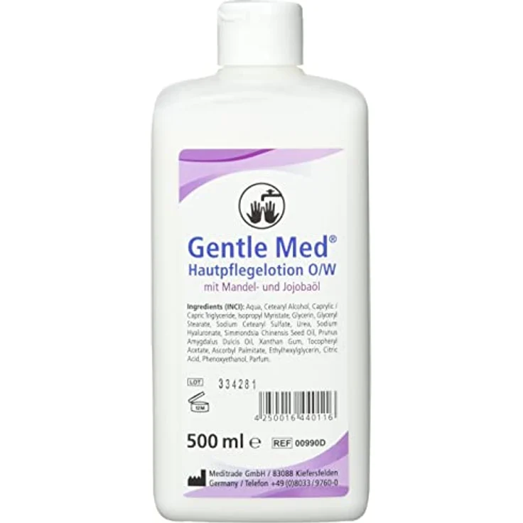Meditrade 00990D Gentle Med Hautpflegelotion, 500 mL Flasche - Leichter Duft, dermatologisch getestet, PEG-frei [ohne Farbe] – Bild 2