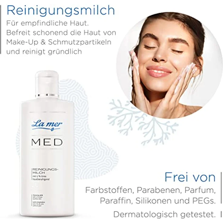La mer MED Reinigungsmilch - Sanfte Gesichtsreinigung - Schonende und gründliche Reinigung - Für empfindliche und trockene Haut geeignet - Für Frauen und Männer - 100 ml – Bild 3