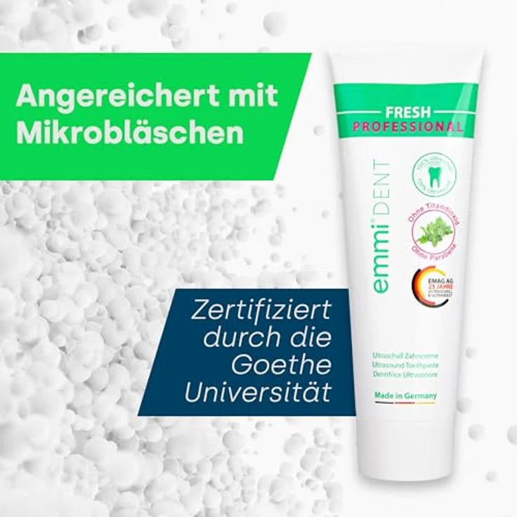 Emmi-dent Fresh Ultraschall-Zahncreme, 3 x 75 ml, speziell für Ultraschallzahnbürsten, sorgt für frischen Atem – Bild 5