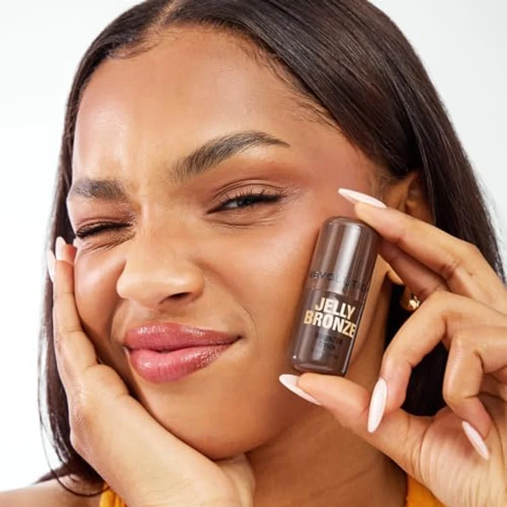 Revolution Beauty London Jelly Bronzer Tint, Bronzing-Makeup für sonnengeküsste Wangen, vegan & tierversuchsfrei, Dark Cocoa, 8 g – Bild 4