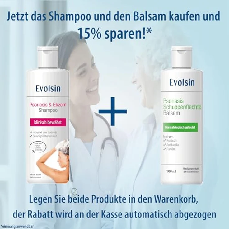 Evolsin Psoriasis & Ekzem Shampoo, 250 ml - Speziell für empfindliche Kopfhaut – Bild 8