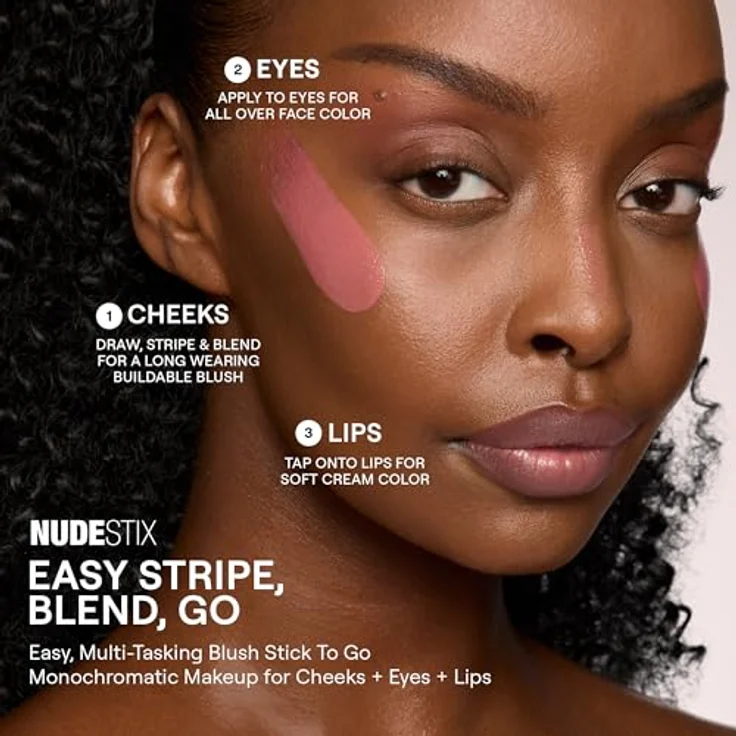 Nudestix Nudies Matte, multifunktionales Make-up für Augen, Lippen und Gesicht, Farbe In The Nude, 7 g – Bild 4