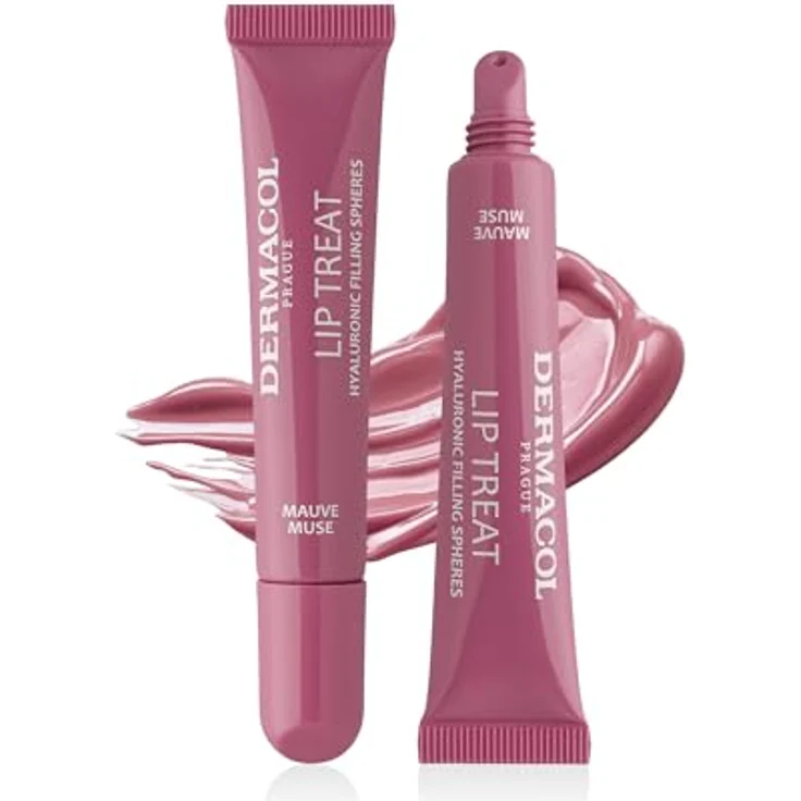 Dermacol Lip Treat Hydratisierendes Lipgloss Farbton 6 Mauve Muse mit Hyaluronsäure, 10 ml, hochglänzend und feuchtigkeitsspendend – Bild 1
