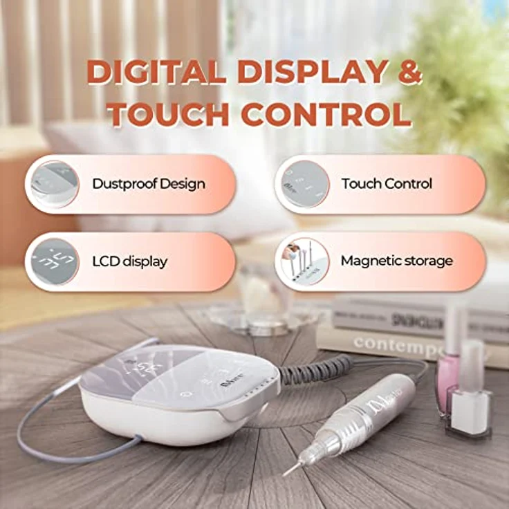 JCMaster TouchPro+ Nagelfräser 35000 Umin Gelnägel & Acrylnägel Profi Set  – Bild 3