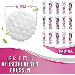 Bild für Jean Carol supersoft Baumwoll Wattepads fusselfrei, Vorteilspack (15x60 Stück)