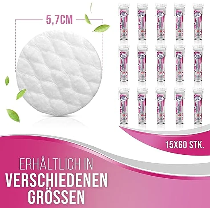 Jean Carol supersoft Baumwoll Wattepads fusselfrei, Vorteilspack (15x60 Stück), Reinigung & Abschminken des Gesichts, nachhaltig aus 100% Naturfasern – Bild 1
