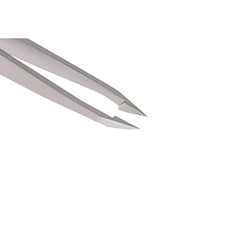 REMOS Kombipinzette Edelstahl [INOX] rostfrei, 2in1 für Splitter und Haare, 9.5 cm mit Schutzhülle – Bild 2