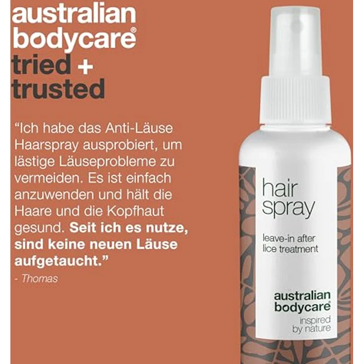 Australian Bodycare Hair Spray 150 ml | Nachfolgendes Spray bei erfolgreicher Kopfläusebehandlung für die ganze Familie | Kopfläusespray mit 100% natürlichem Teebaumöl… – Bild 5
