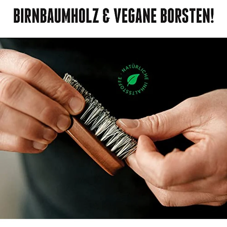Bartbürste · BROOKLYN SOAP COMPANY · Bürste mit veganen Borsten - für die tägliche Bartpflege von 3-Tage-Bart oder Vollbart · Beard Brush als Geschenk für Männer und für die Reise ✓ – Bild 5