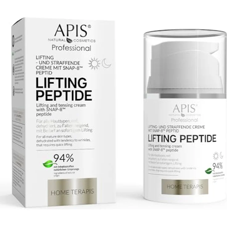 Apis Natural Cosmetics Lifting Peptide SNAP-8™, Straffende und liftende Tagescreme für reife Haut, 50 ml, intensiv feuchtigkeitsspendend, Faltenreduzierung – Bild 1