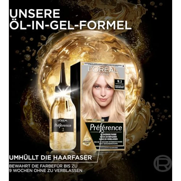 L'Oréal Paris Préférence Haarfärbeset, Permanente Coloration mit 100% Grauabdeckung und Farbglanz-Pflegebalsam, 10.21 Platin Perlmuttblond, 3er Set – Bild 4