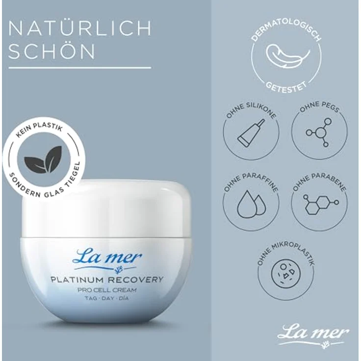 La mer Platinum Recovery | Pro Cell Cream Tag 50 ml | Regenerierende Anti-Aging Pflege mit glättenden Peptiden | Ohne unnötige Zusatzstoffe – Bild 4