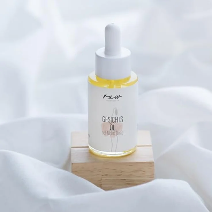 raw Kosmetik, Gesichtsöl Mohn 30ml, mit kaltgepresstem Bio-Öl, ideal für trockene & sehr sensible Haut, 100% vegan – Bild 2
