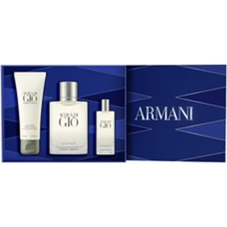 Giorgio Armani Acqua di Giò, 100 ml Eau de Toilette Set mit 15 ml Reisegröße Duft und 75 ml Duschgel, maskuline Eleganz