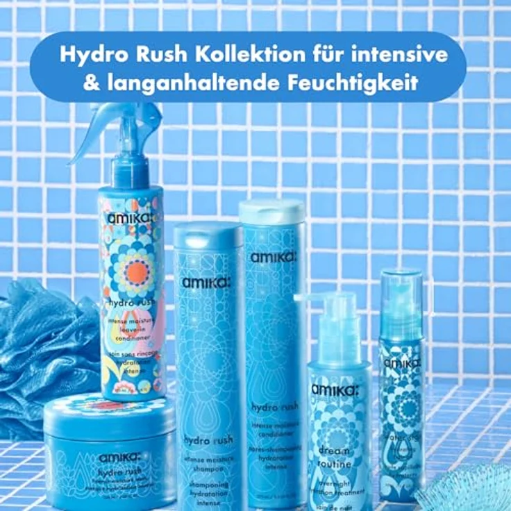 Amika Hydro Rush Intense Moisture Conditioner, intensiv feuchtigkeitsspendender Conditioner mit Hyaluronsäure und Squalan, 300 ml – Bild 8