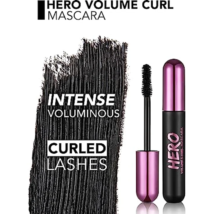 flormar Hero Volumen-Mascara, 10 ml für geschwungene Wimpern mit intensiver Farbe und Volumen – Bild 3