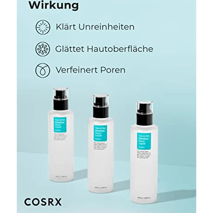 Corsx Two in One Poreless Power Liquid 100 ml, hautglättender und verfeinernder Toner – Bild 3