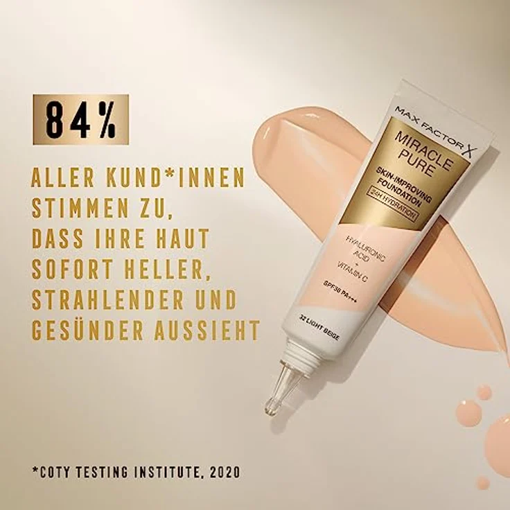 Max Factor Miracle Pure Skin-Improving Foundation 40 Light Ivory 30 ml  – Bild 5