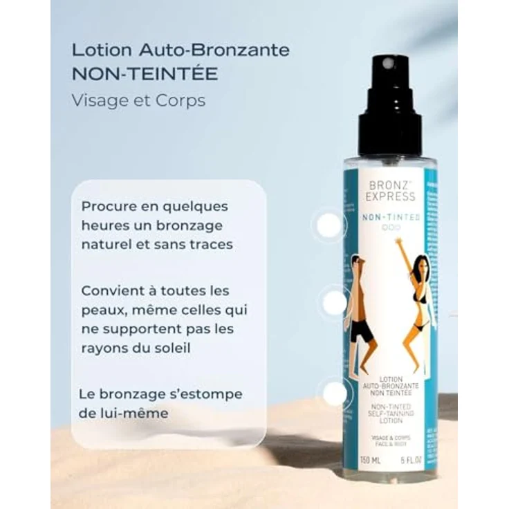 Académie Bronz'Express Lotion Non Teintée, unisex Selbstbräuner ohne Farbpigmente, 150 ml – Bild 5