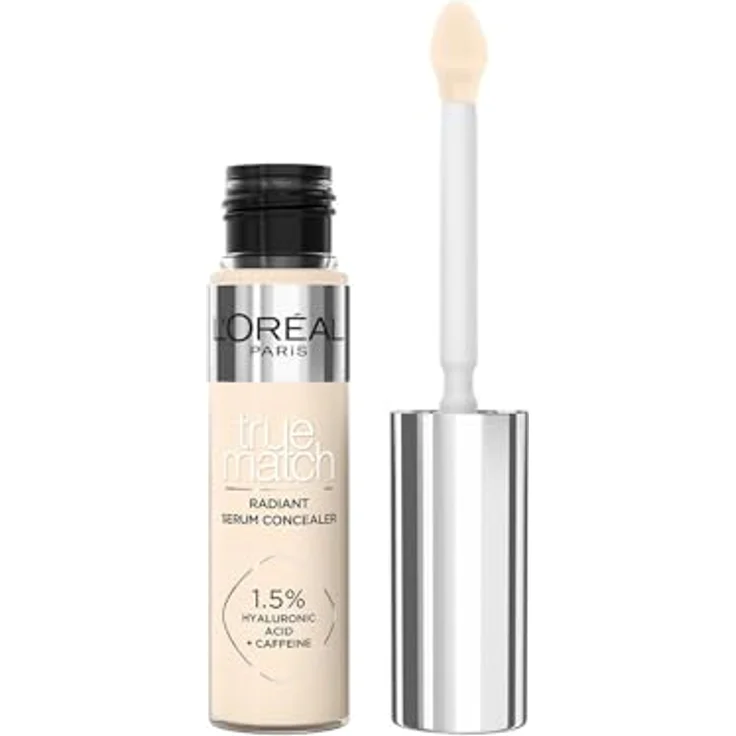 L'Oréal Paris True Match Radiant Serum Concealer 1N, 11 ml - Feuchtigkeitsspendend mit Hyaluronsäure und Koffein, für ein natürliches Strahlen – Bild 1