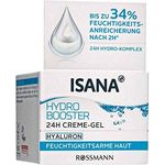 ISANA Hydro Booster 24h Creme-Gel 50 ml für feuchtigkeitsarme Haut, mit Hyaluron, bis zu 34% Feuchtigkeitsanreicherung nach 2h*, 24h Hydro-Komplex, vegan