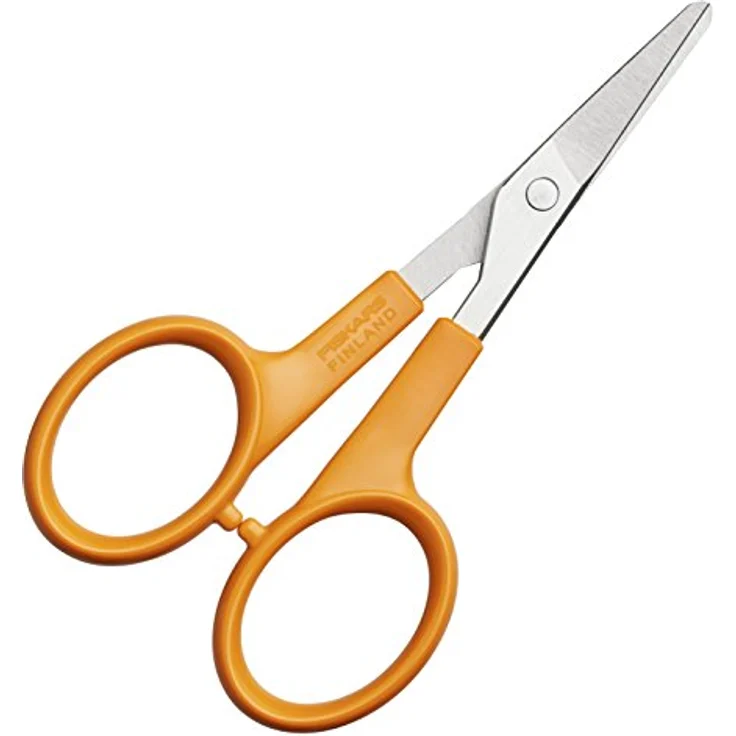 Fiskars Nagelschere Classic, Maniküreschere mit abgerundeten Spitzen, 10 cm, rostfreier Edelstahl, spülmaschinenfest, orange Griff – Bild 1
