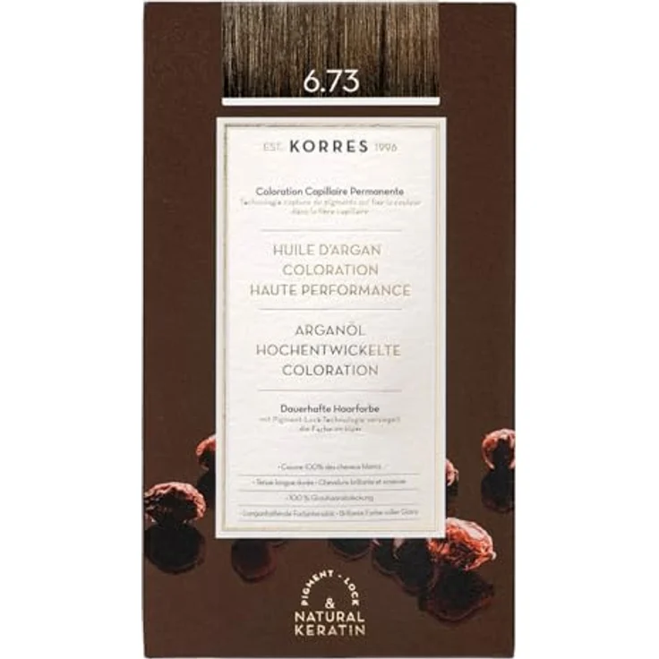 KORRES Arganöl Hochentwickelte Haarcoloration / Golden Cocoa 6.73 Haarfarbe 145 ml – Bild 1