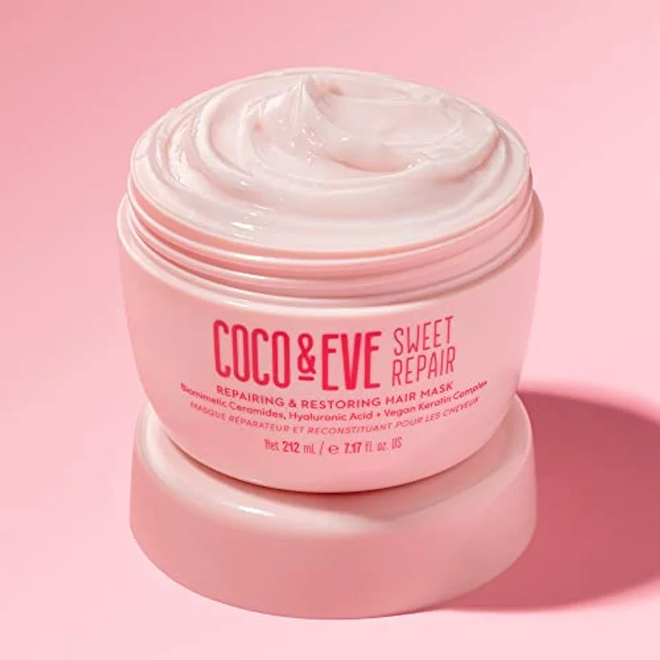 Coco & Eve Sweet Repair Haarmaske. Mischung aus biomimetischen Ceramiden, Hyaluronsäure, veganem Keratin. Repariere trockenes, geschädigtes Haar, erhöhe die Feuchtigkeitszufuhr und den Glanz (212 ml) – Bild 2