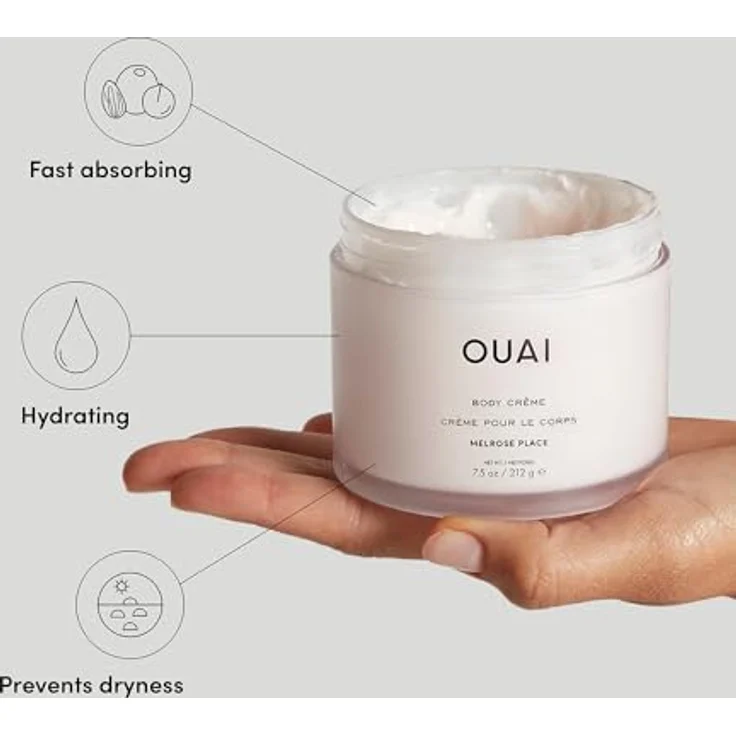 OUAI Body Cream Melrose Place, hydratisierende Körpercreme mit Cupuaçu-Butter, Kokosöl & Squalan, sulfatfrei, 212 g – Bild 2