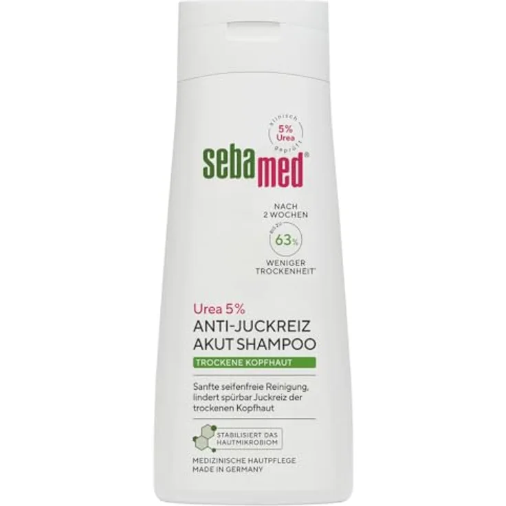Sebamed 5% Urea Anti-Juckreiz Shampoo, 200 ml, seifenfreie Reinigung für trockene Kopfhaut, lindert Juckreiz und spendet Feuchtigkeit