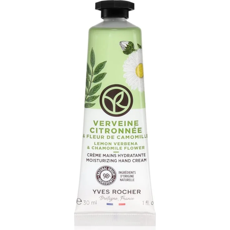 Yves Rocher Lemon Verbena & Chamomile Flower Handcreme, 30 ml, feuchtigkeitsspendend und schützend mit natürlichen Inhaltsstoffen