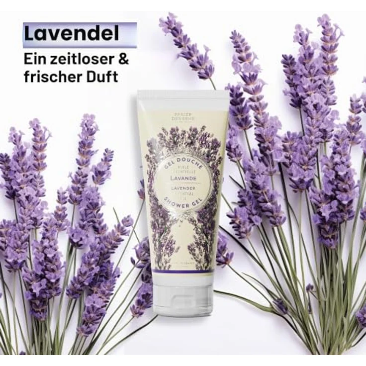 Panier des Sens Natürliches Duschgel Lavendel, feuchtigkeitsspendend mit Sheaöl, 96% natürliche Inhaltsstoffe, pH-mild, 200 ml – Bild 3