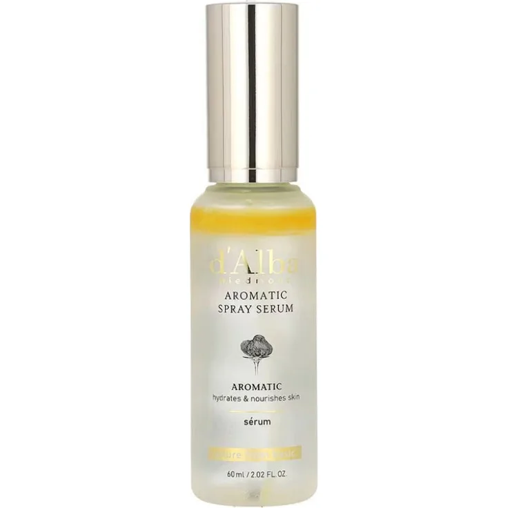 d'Alba White Truffle First Aromatic Spray Serum, Gesichtsserum mit 60 ml, feuchtigkeitsspendend und hautaufhellend