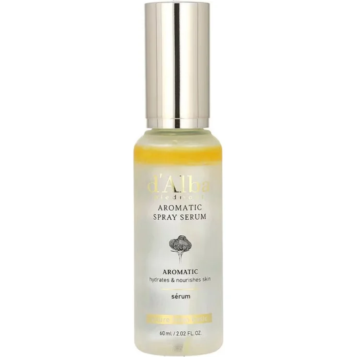 d'Alba White Truffle First Aromatic Spray Serum, Gesichtsserum mit 60 ml, feuchtigkeitsspendend und hautaufhellend