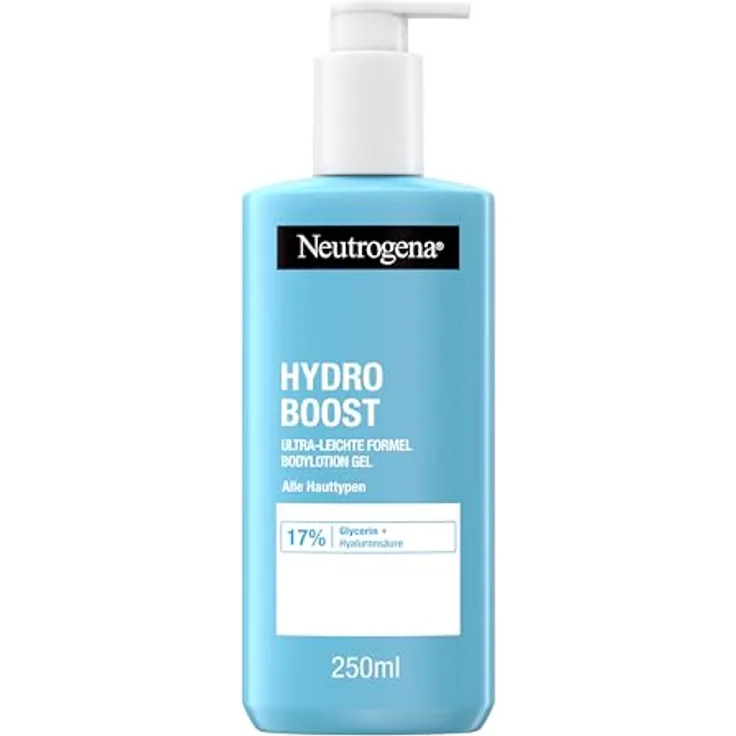 Neutrogena Hydro Boost ultra-leichte Formel Bodylotion Gel (250 ml) mit 17% Glycerin + Hyaluronsäure, erfrischende Körperlotion für geschmeidige Haut