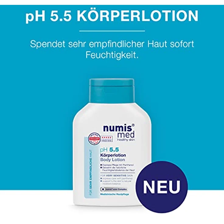 numis med Bodylotion ph 5.5 - Hautberuhigende Körperlotion für sehr empfindliche & sensible Haut - vegane Hautpflege ohne Silikone, Parabene & Mineralöl - 200 ml – Bild 3