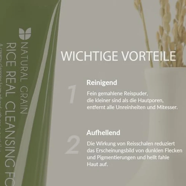 MIZON RICE REAL CLEANSING FOAM, 150ML - Sanfter Reinigungsschaum mit Reisextrakt für strahlende Haut, porentiefe Reinigung und sanfte Exfoliation für fettige und Mischhaut – Bild 3