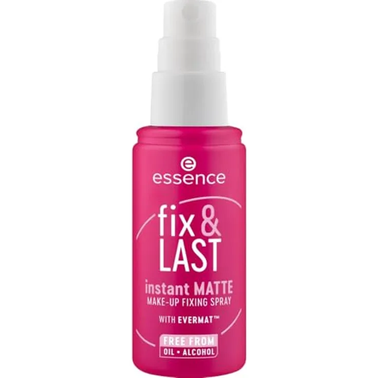 essence fix & LAST instant MATTE Fixing Spray, langanhaltendes Make-up mit verbessertem Sprühkopf, mattes Finish